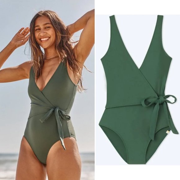 summersalt Other - New SUMMERSALT Perfect Wrap One-Piece Olive Swimsuit Size 6